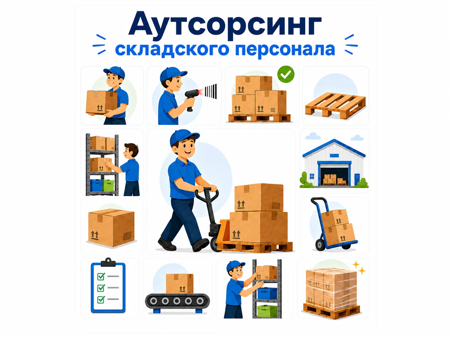 Аутсорсинг складского персонала: рекламный баннер ниши на Авито